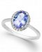 Tanzanite (1-3/8 ct. t. w. ) and Diamond (1/8 ct. t. w. ) Oval Ring in 14k White Gold