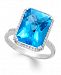 Blue Topaz (5 ct. t. w. ) and Diamond (1/5 ct. t. w. ) Ring in 14k White Gold