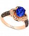 Le Vian Chocolatier Blueberry Tanzanite (1 ct. t. w) and Diamond (2/3 ct. t. w) Ring in 14k Rose Gold, Created for Macy's