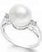 Cultured Freshwater Pearl (10mm) and Diamond Ring (1/10 ct. t. w. ) in 14k White Gold