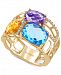 Mosaic by Effy Multi-Stone (6-7/8 ct. t. w) and Diamond (1/10 ct. t. w. ) Mosaic Ring in 14k Gold