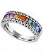 Watercolors by Effy Multi-Sapphire (1-1/3 ct. t. w. ) and Diamond (1/8 ct. t. w. ) Band in 14k White Gold, Created for Macy's