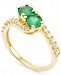 Emerald (3/4 ct. t. w. ) and Diamond (3/8 ct. t. w. ) Twist Ring in 14k Gold