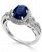 Royale Bleu by Effy Sapphire (1-9/10 ct. t. w. ) and Diamond (1/3 ct. t. w. ) Oval Ring in 14k White Gold
