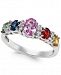 Multi-Sapphire (1-9/10 ct. t. w. ) and Diamond (1/8 ct. t. w. ) Ring in 14k White Gold