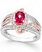 Certified Ruby (1 ct. t. w. ) and Diamond (1/2 ct. t. w. ) Two-Tone Statement Ring in 14k White and Rose Gold