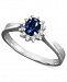 14k White Gold Ring, Sapphire (3/8 ct. t. w. ) and Diamond (1/8 ct. t. w. ) Oval Ring