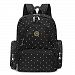 S-ZONE 16 Pockets Baby Diaper Bag Organizer Water Resistant Oxford Fabric Travel Backpack with Changing Pad and Stroller Straps (Black Dot)