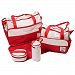 Win8Fong 5 in 1 Baby Bear Tote Shoulder Durable Diaper Bags Nappy Mummy Bags (Red)