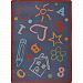 Joy Carpets Playful Patterns Kid's Art Children Area Rug, Chalkdust, 5'4 x 7'8 by Joy Carpets