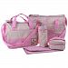 Win8Fong 5 in 1 Baby Bear Tote Shoulder Durable Diaper Bags Nappy Mummy Bags (Pink)