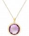 Victoria Townsend Amethyst Bezel Pendant Necklace (16-1/2 ct. t. w. ) in 18k Gold over Sterling Silver