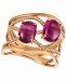 Le Vian Raspberry Rhodolite (3 ct. t. w. ) and Diamond (1/8 ct. t. w. ) Ring in 14k Rose Gold