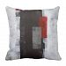 'Power Trip' Black, Grey, Red Abstract Art Pillow