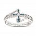 Heavenly Grace Blue Diamond Cross Ring