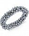Charter Club Silver-Tone Crystal & Gray Imitation Pearl Cluster Bracelet, Created for Macy's