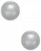 Charter Club Silver-Tone Gray Imitation Pearl Stud Earrings, Created for Macy's
