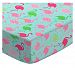 SheetWorld Fitted Cradle Sheet - Flamingos Aqua Jersey Knit - Made In USA - 18 inches x 36 inches (45.7 cm x 91.4 cm)