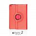 OBiDi - PU Leather 360 Degree Rotating Cover Case Stand for Apple iPad Air 2 - Red with 3 Screen Protectors