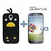 OBiDi - Chick Style Soft Silicone Case for Samsung Galaxy S4 IV I9500 / I9505 - Black with 3 Screen Protectors