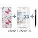 OnlineBestDigital - Carving Design Patterns Plastic Case for Apple iPhone 5S / Apple iPhone 5 - Style F with 3 Screen Protectors and Stylus