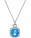 Blue Topaz (8 ct. t. w. ) and Diamond (1/3 ct. t. w. ) Pendant Necklace in 14k White Gold