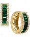 Brasilica by Effy Natural Emerald (1-1/10 ct. t. w. ) and Diamond (3/8 ct. t. w. ) Hoop Earrings in 14k Gold