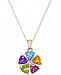 Multi-Gemstone (2-5/8 ct. t. w. ) and Diamond Accent Pinwheel Pendant Necklace in 14k Gold