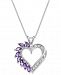 Amethyst (3/4 ct. t. w. ) and Diamond Accent Heart Pendant Necklace in 14k White Gold