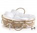 Burton and Burton Natural Baby Moses Basket with White Lace Bedding by Burton & Burton