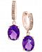 Effy Viola Amethyst (3-1/2 ct. t. w. ) and Diamond Accent Drop Earrings in 14k Rose Gold