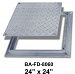 24" x 24" Removeable Flush Floor Door - Diamond Plate