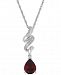 Rhodolite Garnet (2 ct. t. w. ) and Diamond Accent Swirly Pendant Necklace in Sterling Silver