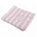 Baby Boys/Girls Striped Fleece Blanket With Embroidered Animal Design (30in x 40in) (Pink/White)