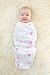 100% Organic Cotton Simple Swaddles in Pink Elephant, (0-3M)