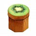 BIBITIME 3D Kiwifruit Folding Storage Ottoman Cube Foot Stool Seat Footrest Foldable Storage Box, 11.81x11.41"
