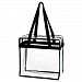 Karma Baby Crystal Transparent PVC Plastic Women Tote Bag with Zippered Top Closure, Clear