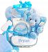 Minky Dots Blue Personalized Gift Basket by Baby Gift Basket