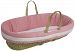 Baby Doll Bedding Suede Hotel Moses Basket Set, Pink/White