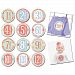 Sticky Bellies Monthly Baby Stickers for First Year Growth Photos - Garden Party 1-12 Months