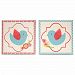 Mila Blue and Coral Birds and Flowers Canvas Wall Art - Set of 2 by Peanut Shell by The Peanut Shell