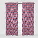 Bacati Ikat Zigzag Curtain Panel, Navy/Red