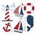 Nautical Decal Stickers Red White Blue Boy Wall Graphics Sailing Ocean Vinyl Mural Sticker Decals Childrens Nursery Baby Room Decor Boys Bedroom Walls Decorations Boat Whale Light House Childs Murals by Bugs-n-Blooms