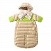 7AM Enfant Doudoune One piece Infant Snowsuit Bunting, Beige/Neon Lime, Small