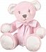 Suki Baby Hug-a-Boo Super Soft Plush Bear with Striped Cotton Bow (Large, Pink)