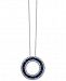 Royale Bleu by Effy Sapphire (1-5/8 ct. t. w. ) and Diamond (1/3 ct. t. w. ) Circle Pendant Necklace in 14k White Gold, Created for Macy's