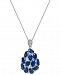 Sapphire (3 ct. t. w. ) and Diamond (1/8 ct. t. w. ) Pendant Necklace in 14k White Gold, Created for Macy's
