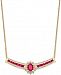 Ruby (3 ct. t. w. ) and Diamond (3/4 ct. t. w. ) Necklace in 14k Gold