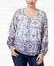 I. n. c. Plus Size Lace-Up Peasant Top, Created for Macy's