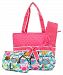 Owl Print Fashion Design Quilted 3-Piece Diaper Bag Handbag W/Baby Changing Pad & Cosmetic Pouch Color: Pink by Athena